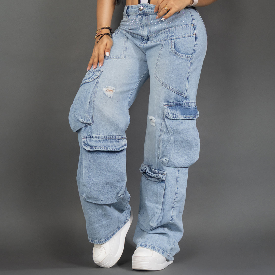 Jean Crystal Cargo  - Marca T